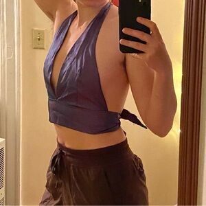 Handmade Iridescent Halter Wrap Crop Top
